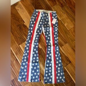 NWT Free People Stars and Stripes bell bottom jeans